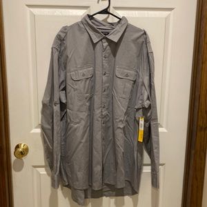 NWT long sleeve button down shirt. Gray